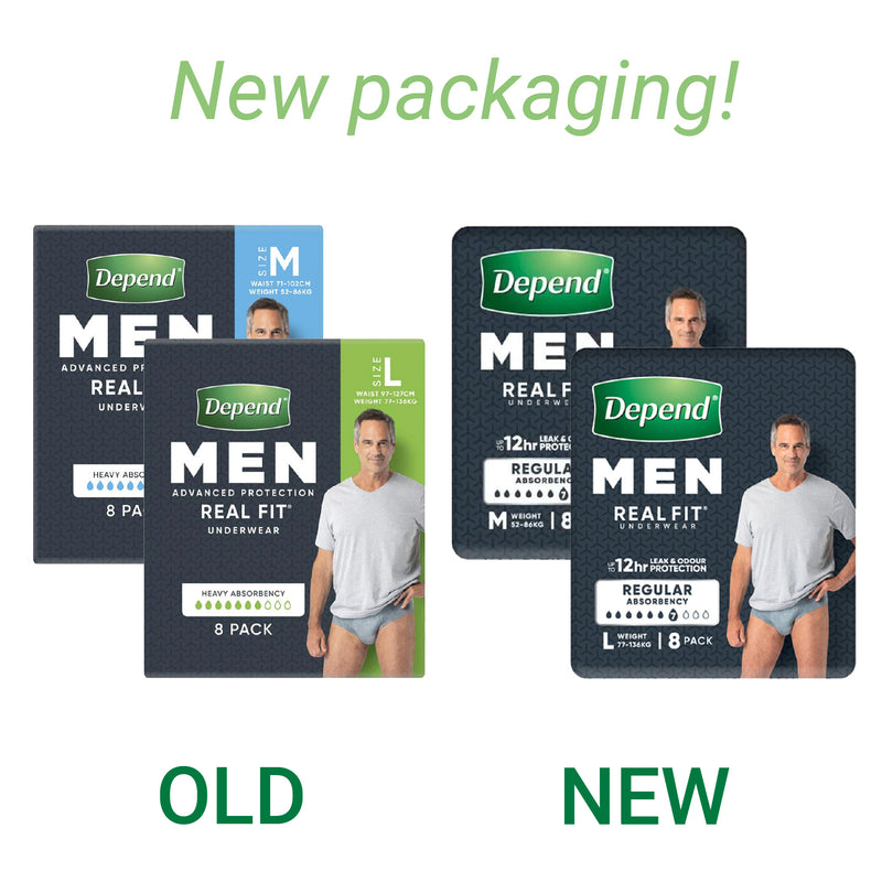 Depend Real Fit Underwear for Men | Pack of 8
