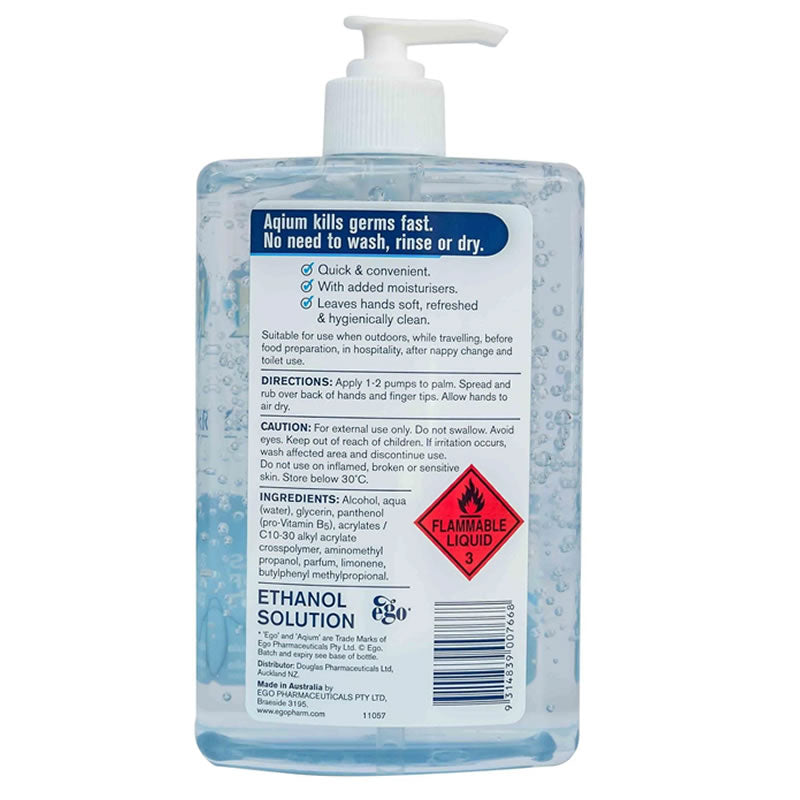 Ego Aqium Anti-Bacterial Hand Sanitiser Gel, 1L