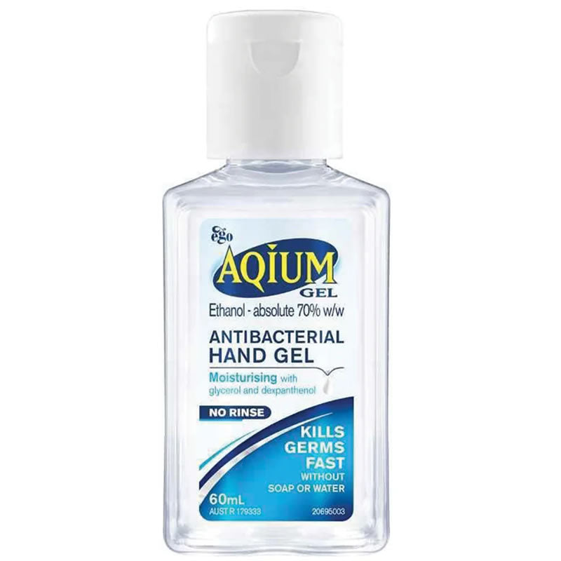 Ego Aqium Anti-Bacterial Hand Sanitiser Gel, 60mL