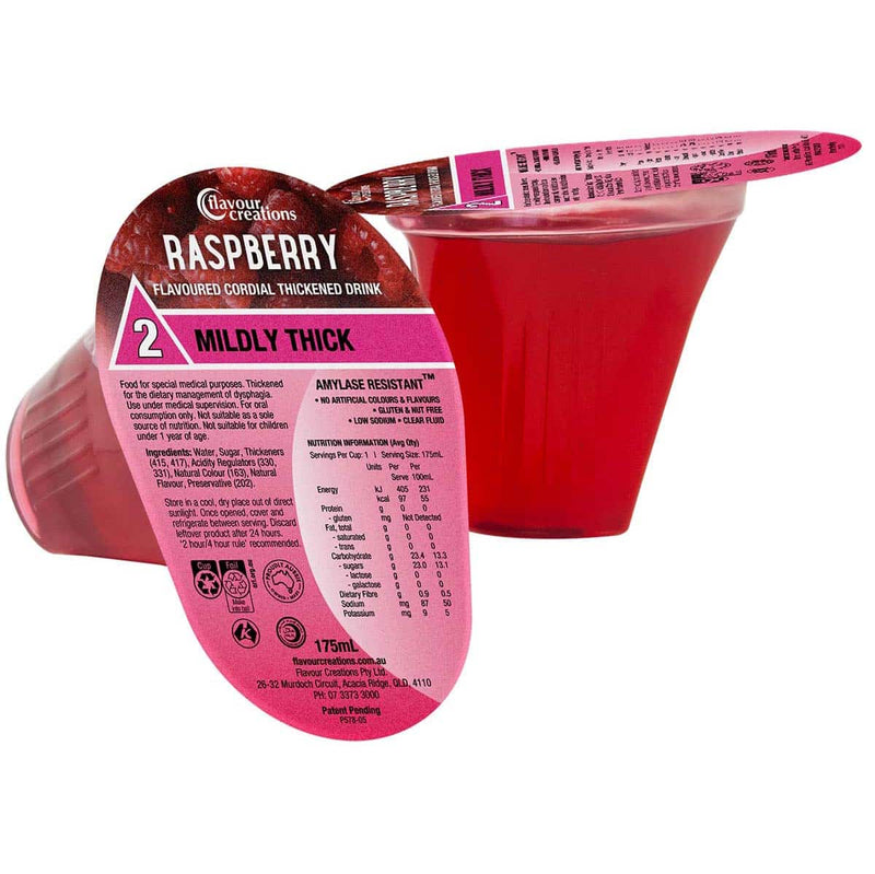 Flavour Creations Ready-To-Drink Cordial Mildly Thick/Level 2, 175mL Cups | Carton of 12