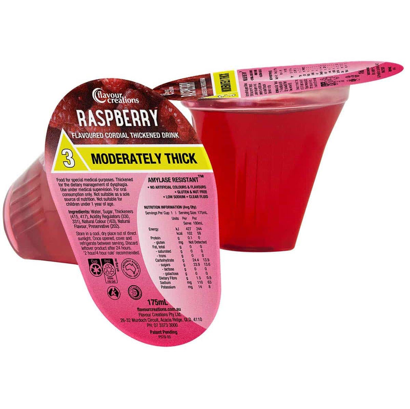 Flavour Creations Ready-To-Drink Cordial Moderately Thick/Level 3, 175mL Cups | Carton of 12