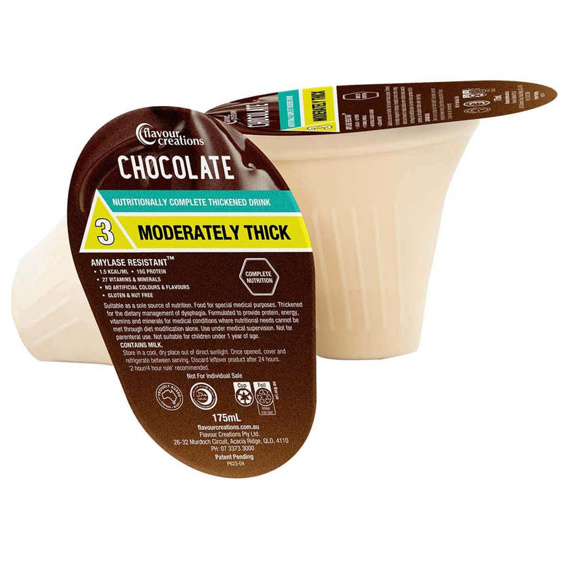Flavour Creations RTD Nutritionally Complete Thickened Supplement 400/3 Moderately Thick 175mL Cups | Carton of 24