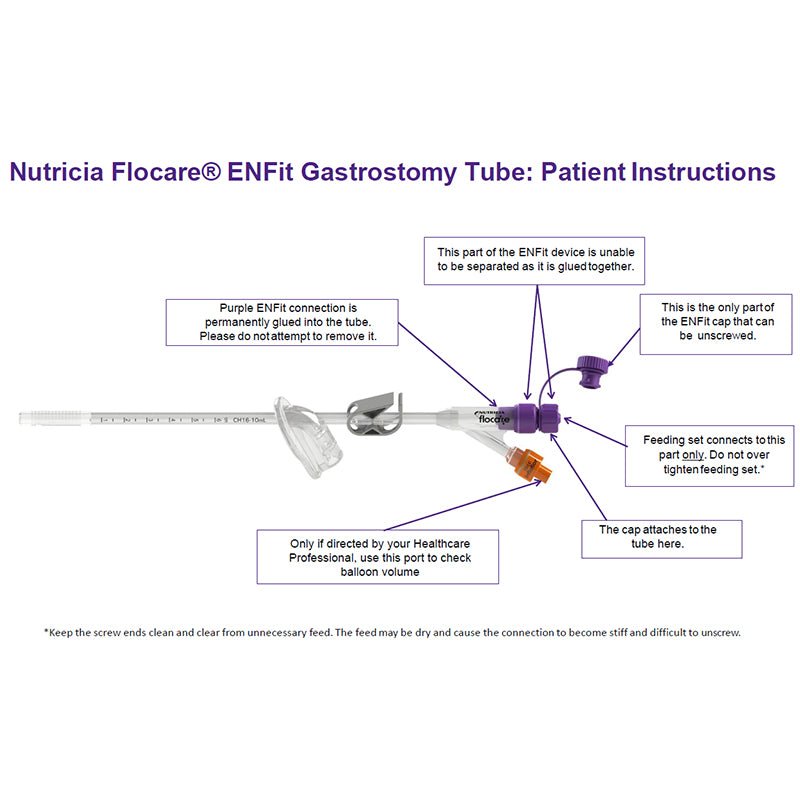 Flocare ENFit Gastrostomy Tube Ch14 Green | Carton of 2