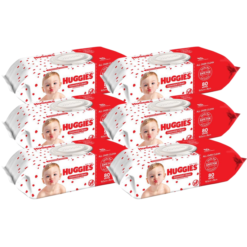 Huggies Essential Clean Baby Wipes | Carton of 480