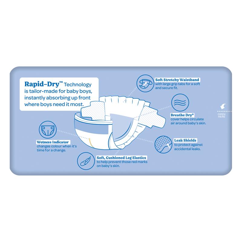Huggies Ultra Dry Nappies for Boys Size 3 Crawler (6-11kg) | Pack of 44