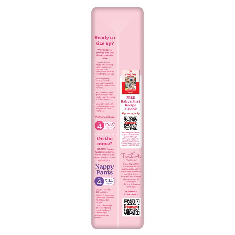 Huggies Ultra Dry Nappies for Girls Size 3 Crawler (6-11kg) | Pack of 44