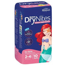 Huggies DryNites Pyjama Pants for GIRLS Size 2-4 years, 13-20kg | Pack of 10