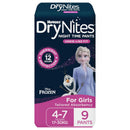 Huggies DryNites Pyjama Pants for Girls Size 4-7 years (17-30kg) | Pack of 9