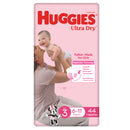 Huggies Ultra Dry Nappies for Girls Size 3 Crawler (6-11kg) | Pack of 44