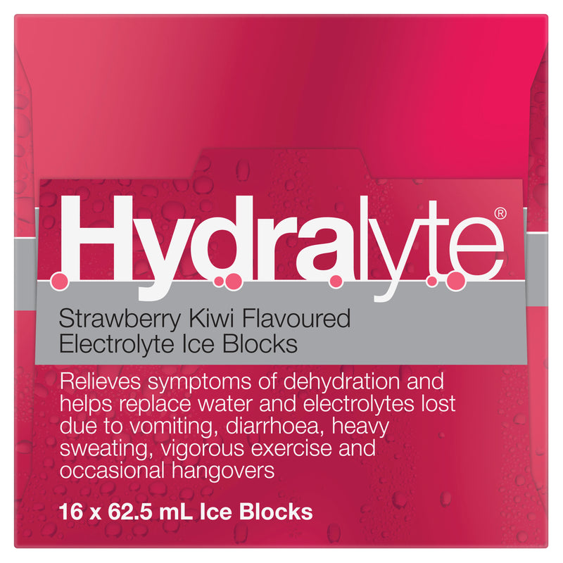 HydralyteElectrolyteIceBlocksStrawberryKiwiFlavoured16Pack