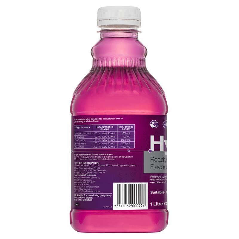 Hydralyte Liquid 1 Litre Apple Back