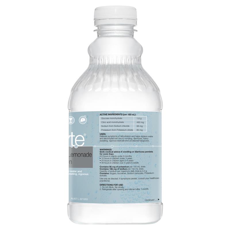 Hydralyte Liquid 1 Litre Lemonade back 2