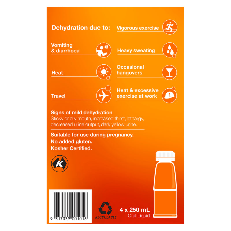 Hydralyte Ready to Drink 250mL Electrolyte Solution Orange