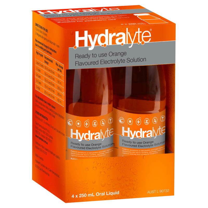 Hydralyte Ready to Drink 250mL Electrolyte Solution Orange