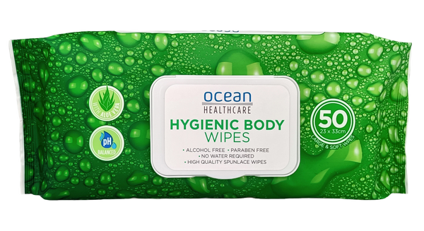 Ocean Healthcare Hygienic Body Wipes, 50 pack