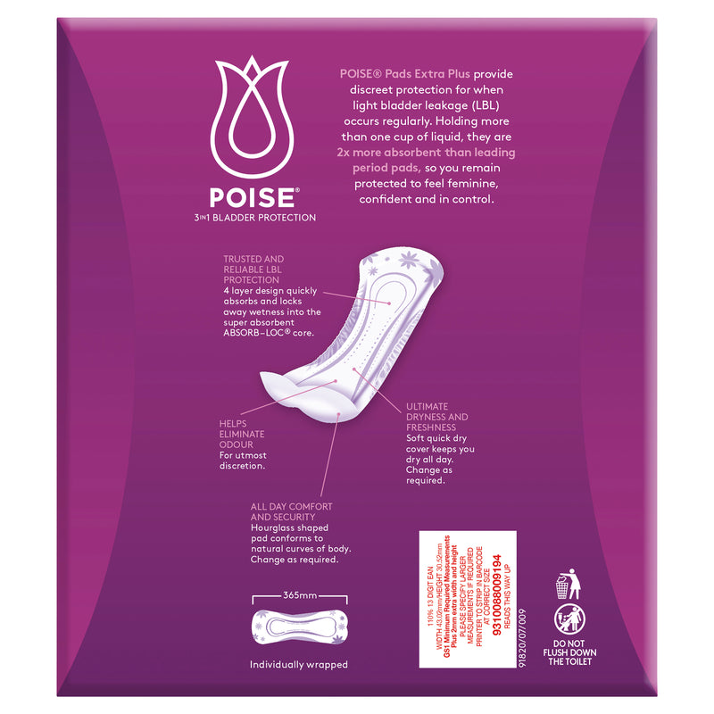 Poise Pads Extra Plus BULK PACK | 20 per packet