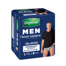 Depend RealFit Night Defence Underwear for Men Size Large | Pack of 8