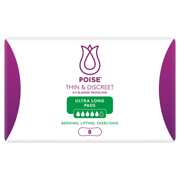 Poise Thin & Discreet Ultra Long Pads | 8 per Packet
