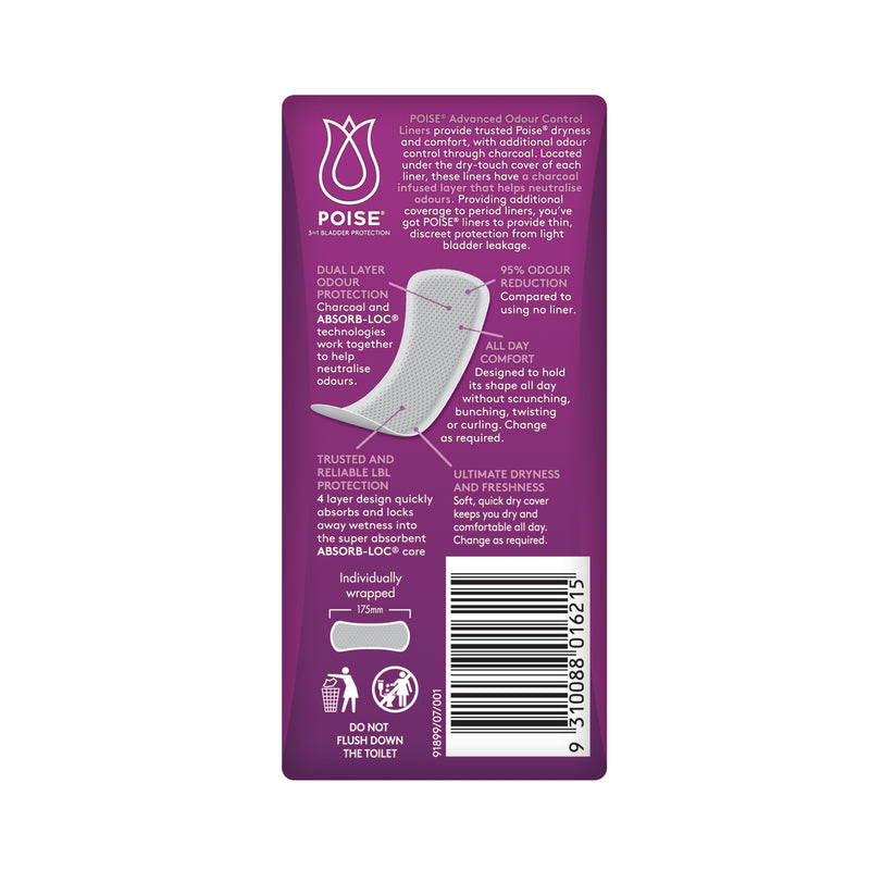 Poise Light Liner with Charcoal 25mL | Pack of 22