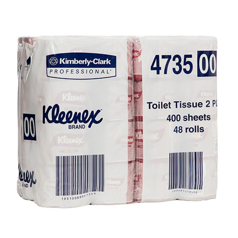 Kleenex 2 Ply 400 sheet Toilet Tissue Paper Rolls | Carton of 48 rolls