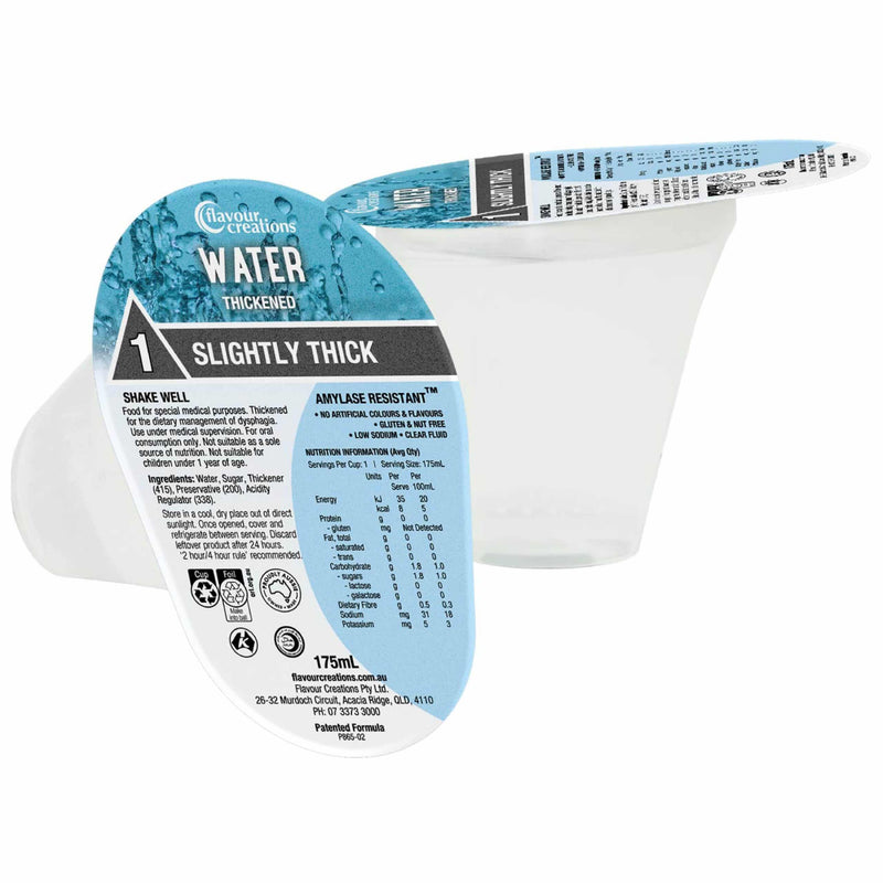 Flavour Creations Ready-To-Drink Slightly Thick/Level 1 Water 175mL Cups | Carton