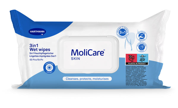 MoliCare Skin 3-in-1 Wet Wipes | Pack of 50
