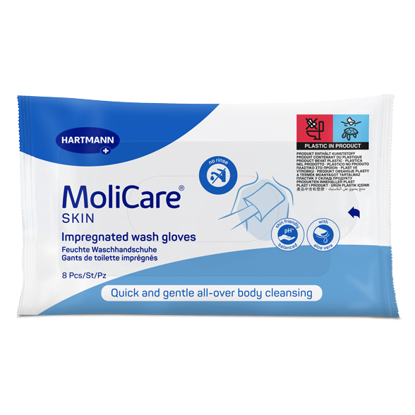MoliCare Skin Impregnated Wash Glove | Pack of 8