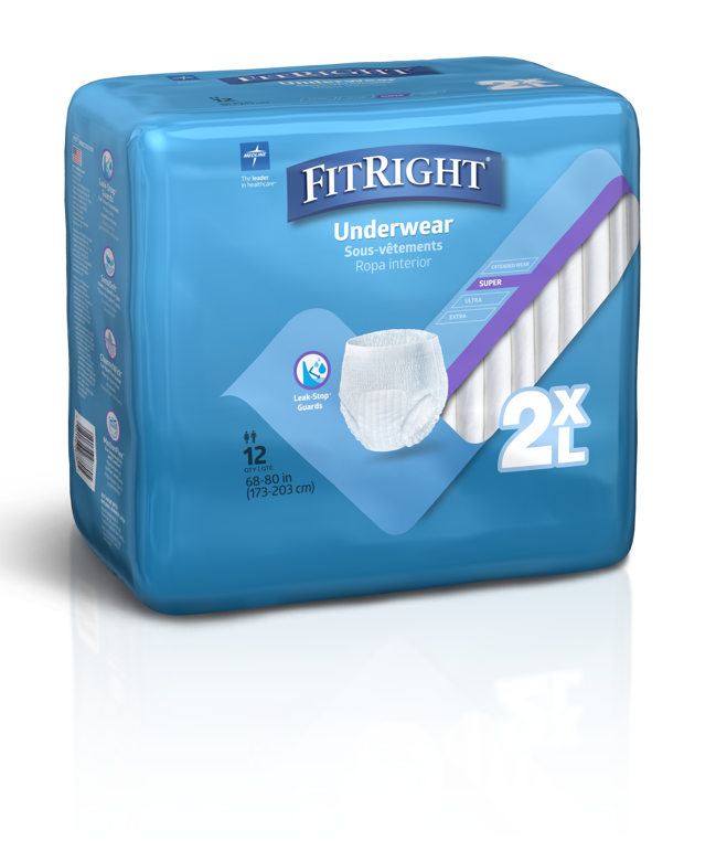 Medline FitRight Protection Plus Super Underwear | Carton