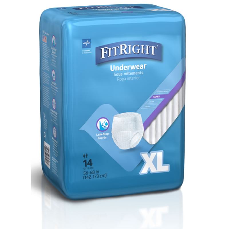 Medline FitRight Protection Plus Super Underwear | Carton