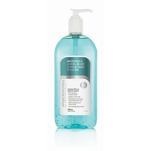 Microshield Angel Blue Antimicrobial Hand Gel 500mL Bottle | EACH