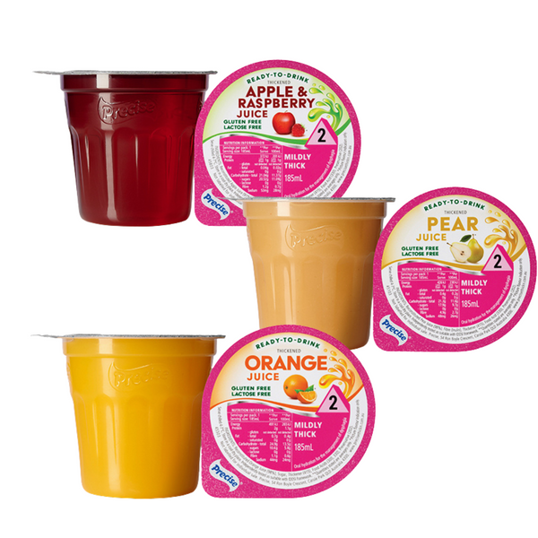 Precise Ready-To-Drink Mildly Thick/Level 2 Juice 185mL Cups | Carton of 12