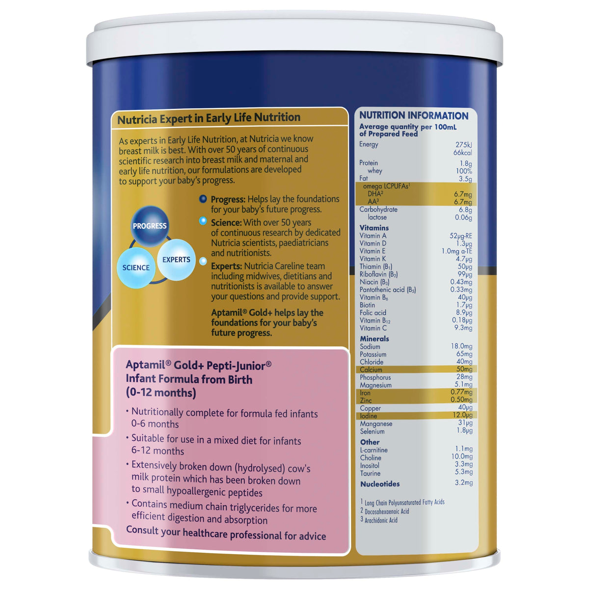 Infant Formula Aptamil Lactose Free Ingredients Aptamil Gold+