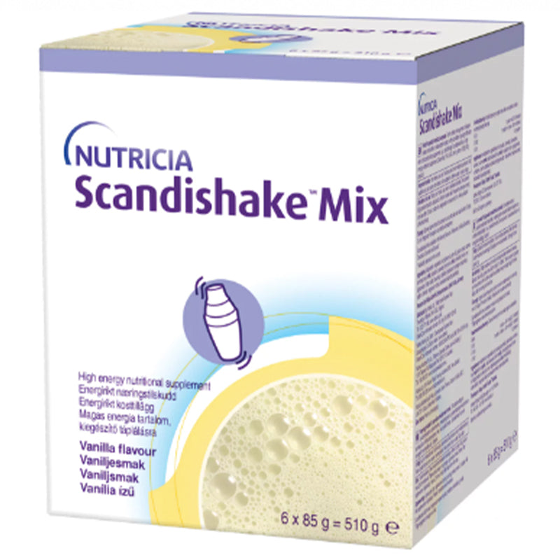 Nutricia Scandishake Mix Vanilla 6 x 85g Sachet per packet | Carton of 48 sachets