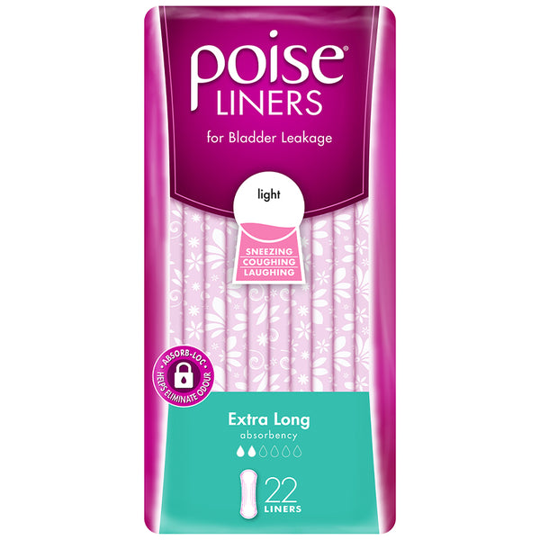 Poise Pads Extra Long Liners | 22 per packet