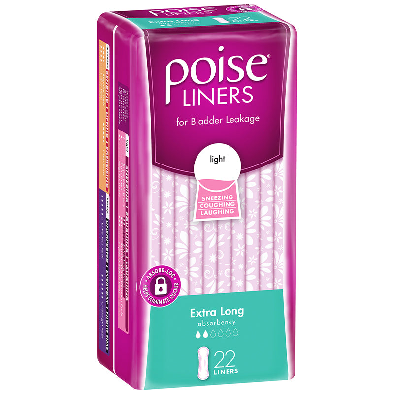 Poise Pads Extra Long Liners | 22 per packet