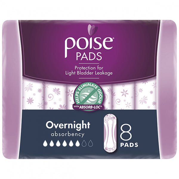 Poise Pads Overnight | 8 per packet