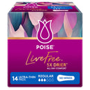 Poise LiveFree Regular Pads 110mL No Wings | Pack of 14