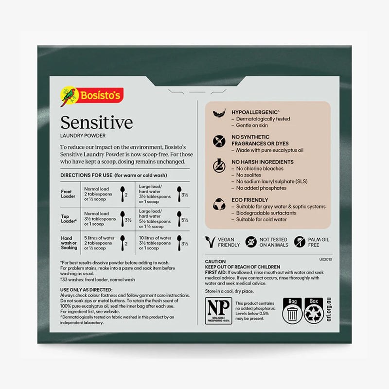 Bosisto's Sensitive Laundry Powder 1kg