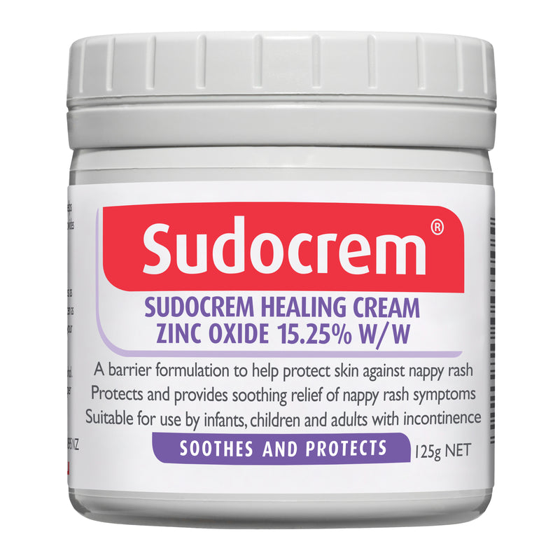 Sudocrem Packaging white bottle with red Sudocrem writing