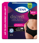 TENA Women's Discreet Pants Low Waist in Black | Packet
