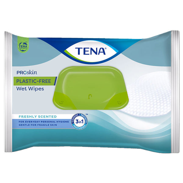 TENA ProSkin Plastic Free Wet Wipes | Pack of 48