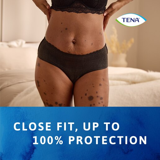 TENA Women's Discreet Pants Low Waist in Black | Packet