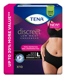 TENA Women's Discreet Pants Low Waist in Black | Packet
