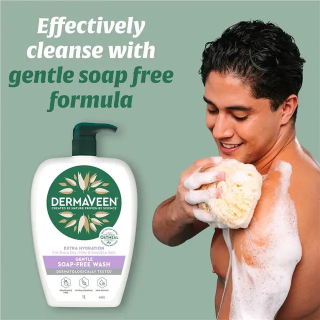 DermaVeen Extra Hydration Gentle Soap Free Wash 1L | Each