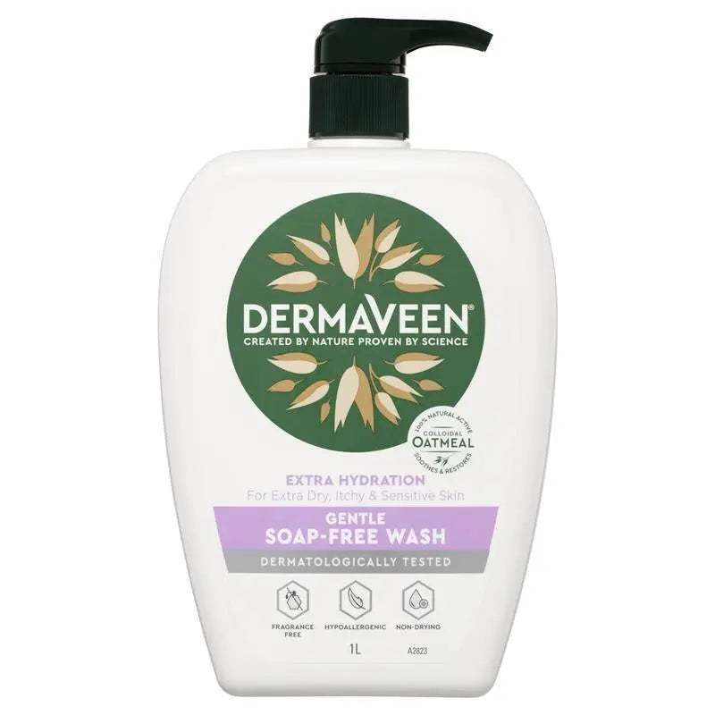 DermaVeen Extra Hydration Gentle Soap Free Wash 1L | Each