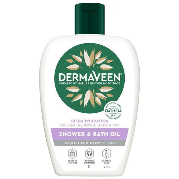 DermaVeen Extra Hydration Shower and Bath Oil 1L | Each