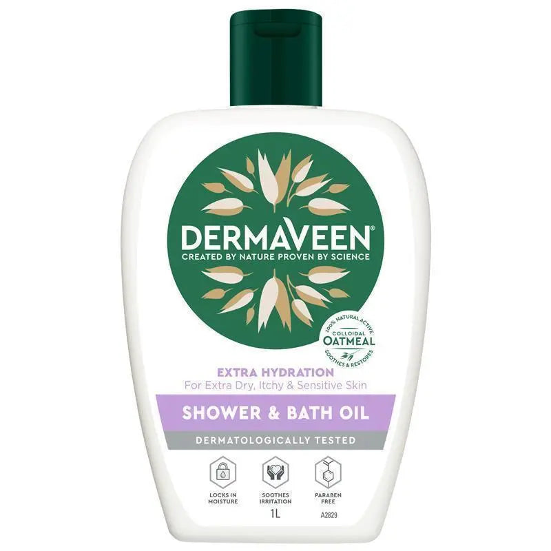 DermaVeen Extra Hydration Shower and Bath Oil 1L | Each