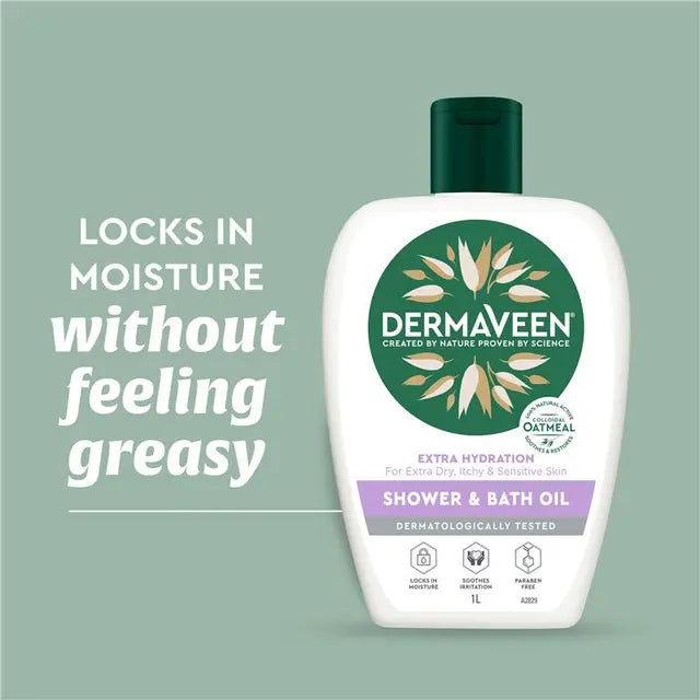 DermaVeen Extra Hydration Shower and Bath Oil 1L | Each