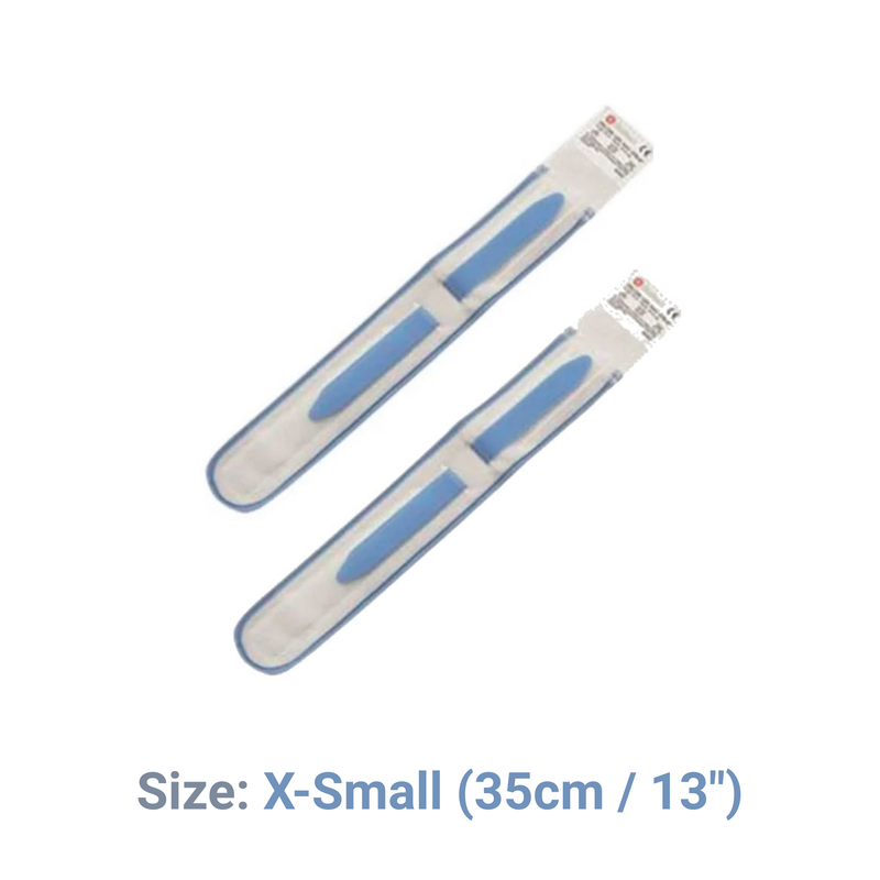 Hollister adjustable urine leg bag straps in size X-Small to support firm and secure fit.