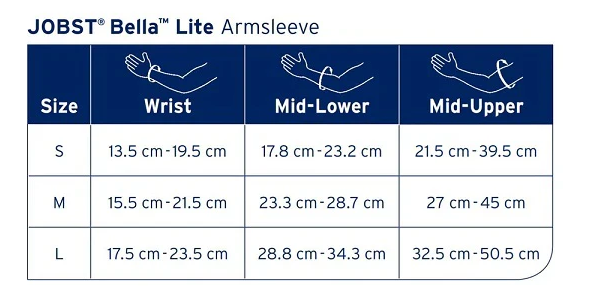 JOBST Bella Lite Compression Arm Sleeve with 2" Silicone Top Band 20-30mmHg | Pack of 1